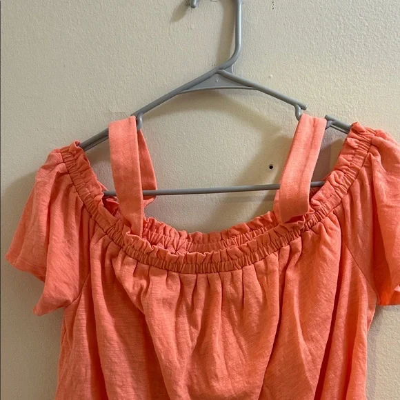 Motherhood Off-Shoulder Coral Blouse - Picture 3 of 7